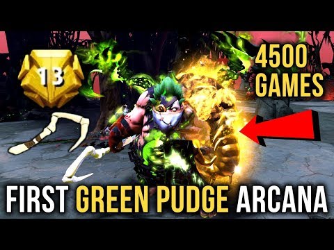 Levkan First GREEN EPIC Pudge Arcana - 4500+ Games LVL 13 Dota Plus