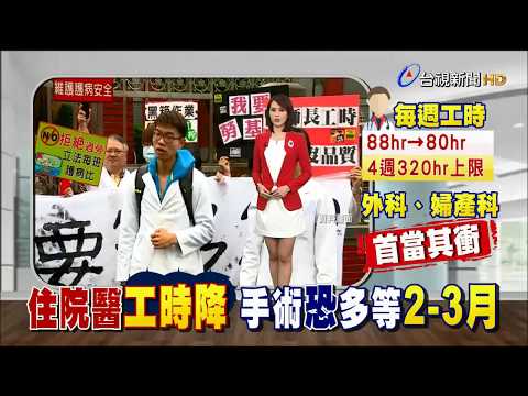 住院醫降工時 8月上路手術恐多等2~3月