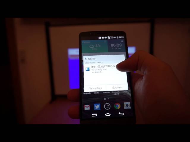 Video teaser for LG LED-Beamer PW700: Verbindung über WiDi / Miracast
