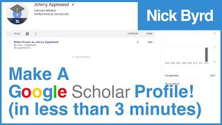 Make A Google Scholar Profile In Under 3 Minutes!