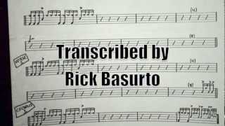 "Love and Happiness" by John Mellencamp - {Kenny Aronoff/Drums}. Transcribed by Rick Basurto.