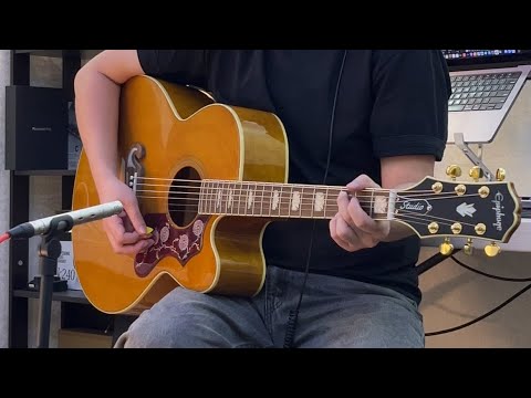 Epiphone J-200 EC Studio | Sound test | No Effect | Inspired By Gibson SJ-200 King Of The Flattops