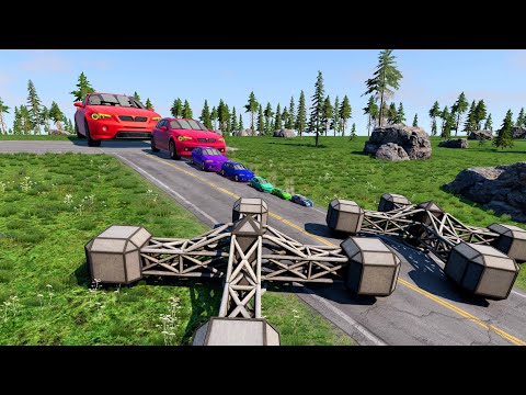 Small to Giant Cars vs Large Spinner 😱 BeamNG.drive
