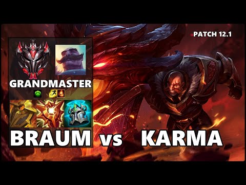 SEASON 12 GRANDMASTER Support Gameplay - BRAUM vs LULU Patch 12.1