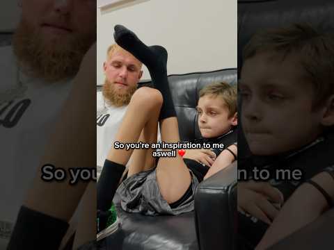 Jake Paul meets cancer fighter before fight against Mike Tyson.. ❤️ #paultyson #jakepaul #miketyson