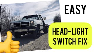 HOW TO: Fix Headlight Switch Dodge 1st Gen (89-93) Truck  EASY