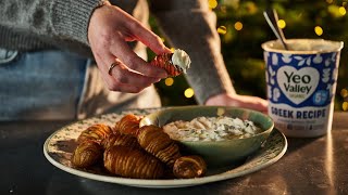 Yeo Valley Festive Hasselback's With Herby Yogurt Dip