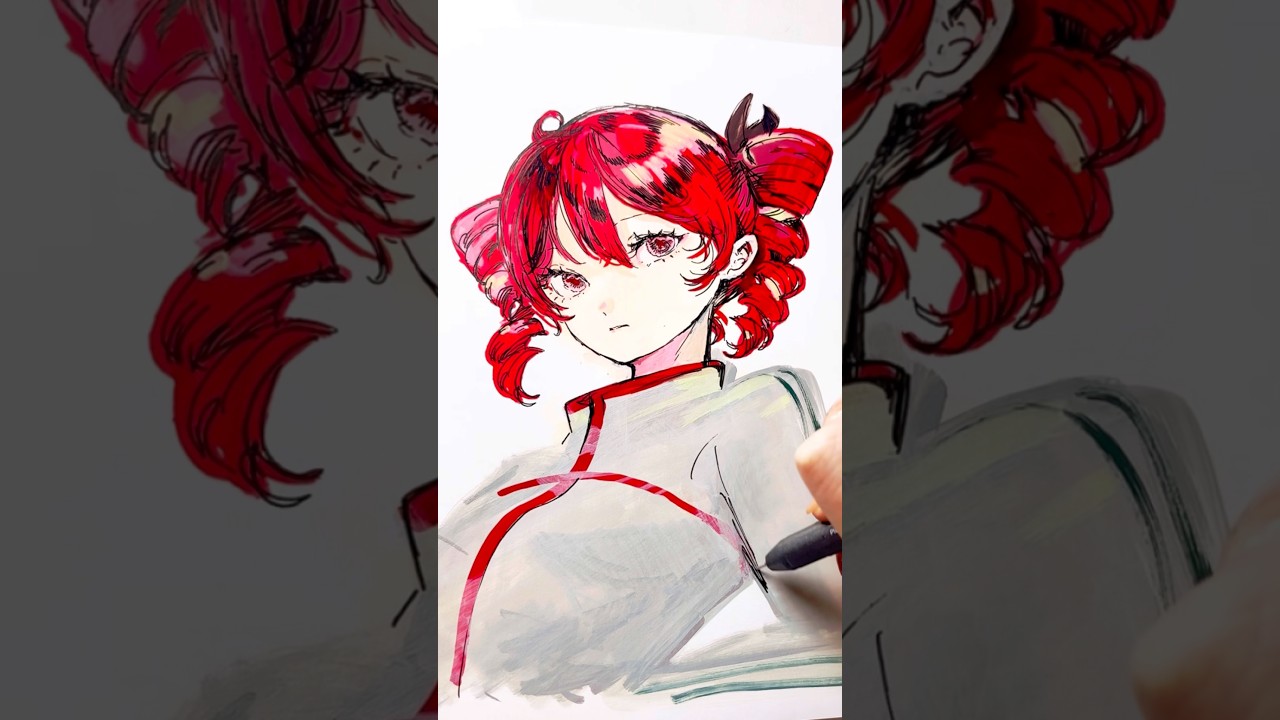 嘘から生まれた女の子 #エイプリルフール #重音テト #アナログイラスト #イラストメイキング