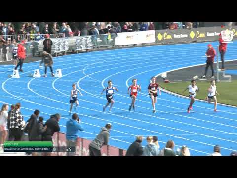 Boys U10 100m Timed Final 1: 2021 Commonwealth Bank State Track and Field Championships // LAVicTV