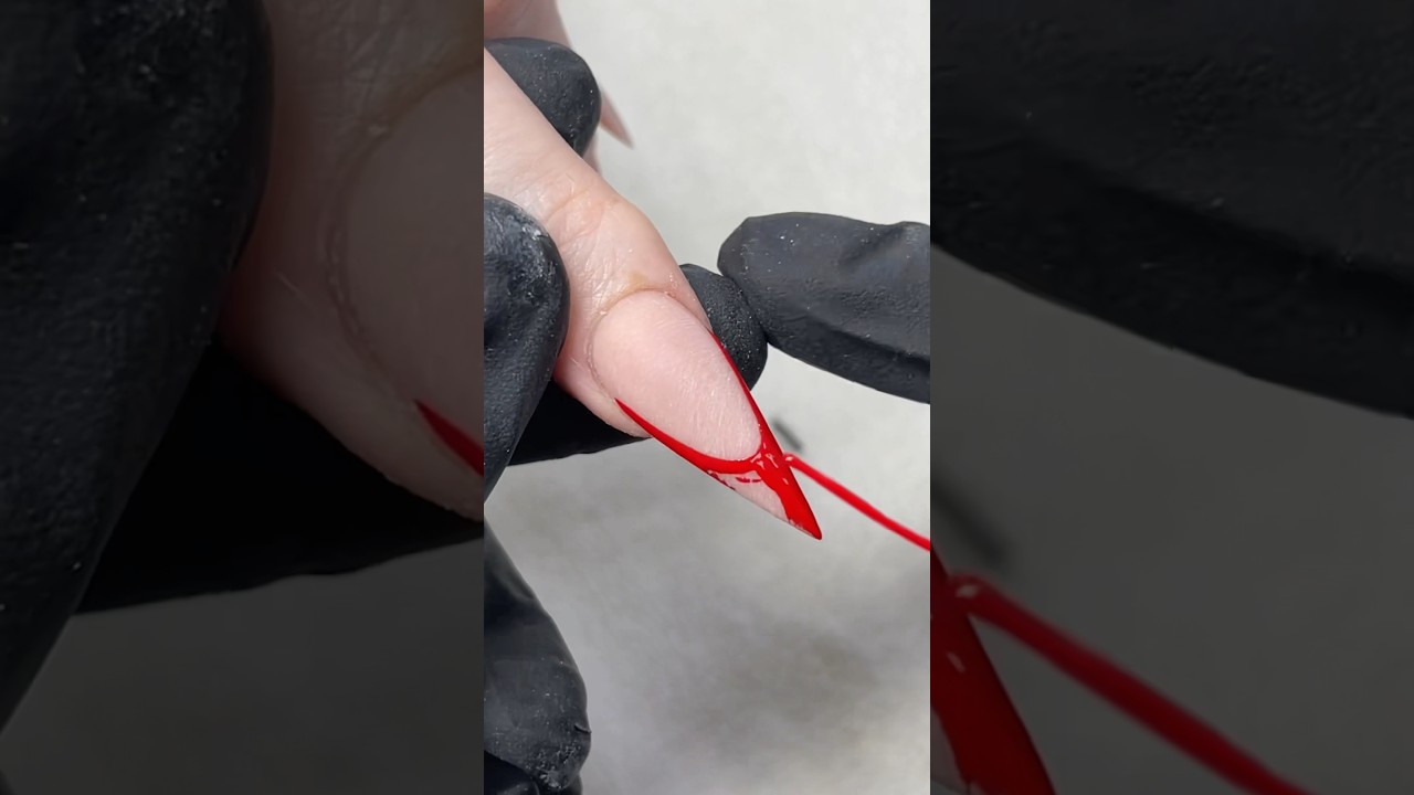 Red french tip nails #nails #nailart #naildesigns #nailtech #acrylicnails #nailtutorial