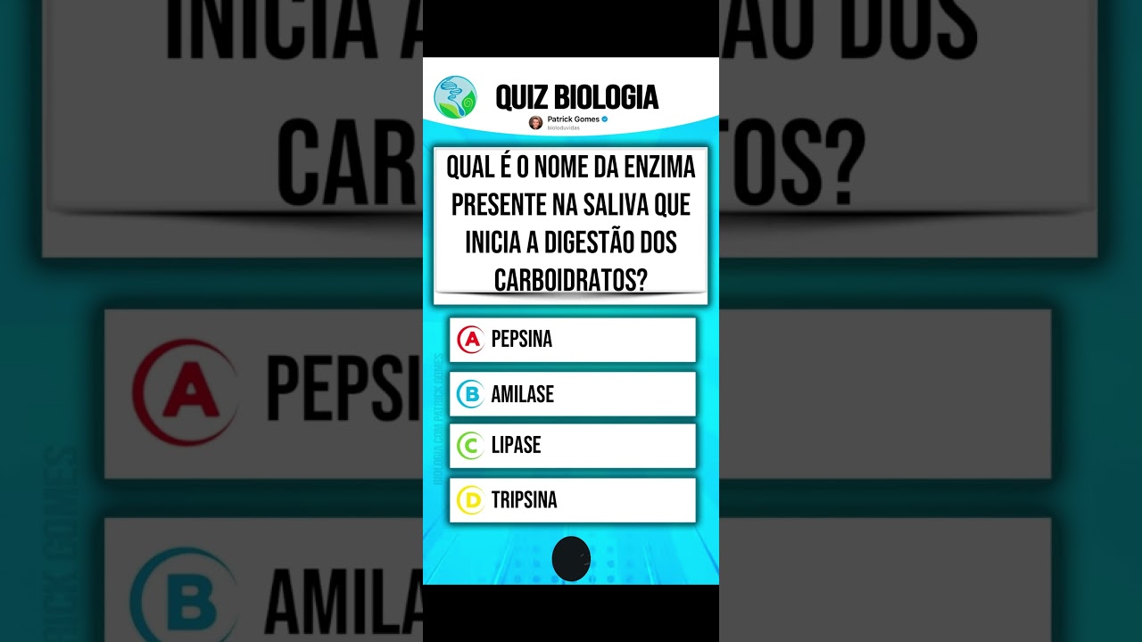 Quiz de perguntas e respostas de Biologia #quiz #biologia (QUIZ 20)