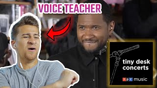 Usher BLESSES NPR Tiny Desk | Voice Teacher Reacts (Part 1)