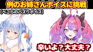 ヴィヴィがぺこらのお姉さんボイス「辛いよ？大丈夫？」に挑戦【ホロライブ切り抜き/綺々羅々ヴィヴィ/兎田ぺこら】