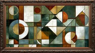 Abstract Geometric Oil Painting Frame TV Art Wallpaper | Frame TV ART Golden Framed Art 4k
