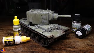 Painting the KV-2 Tank in Worn Winter Camo… Made Easy! | 1/35 Scale Model Tutorial