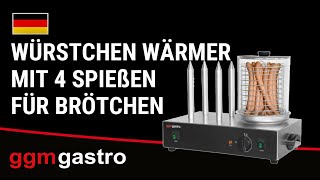 Urządzenie do hot-dogów - 1,1kW - z 4 bolcami do bułek