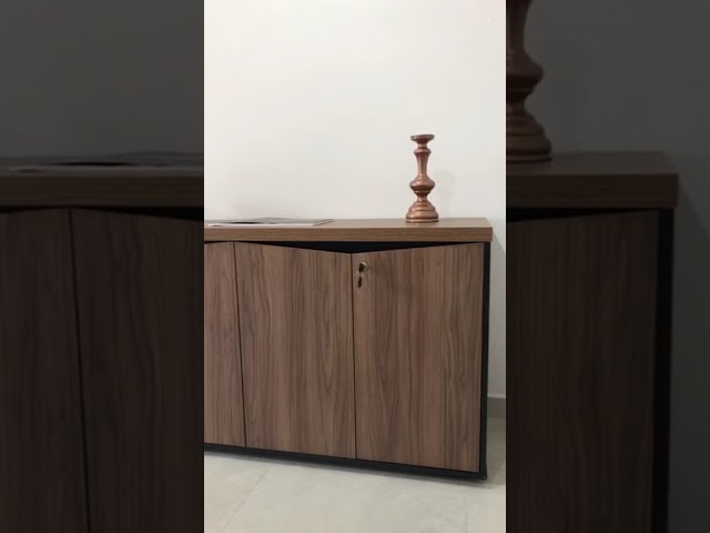 Armário para Escritório 4 Portas Nogal/Preto - Artany Móveis