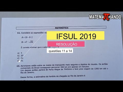 RESOLUÇÃO IFSUL 2019/2: questões 11 a 14