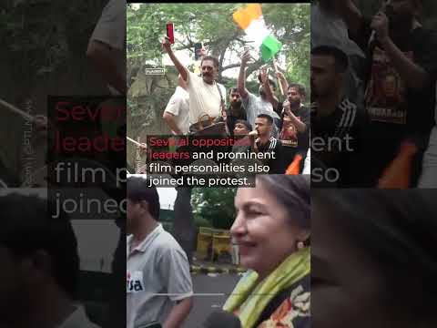 Indian police attack Cockroach Janta Party’s parliament march | AJ #shorts