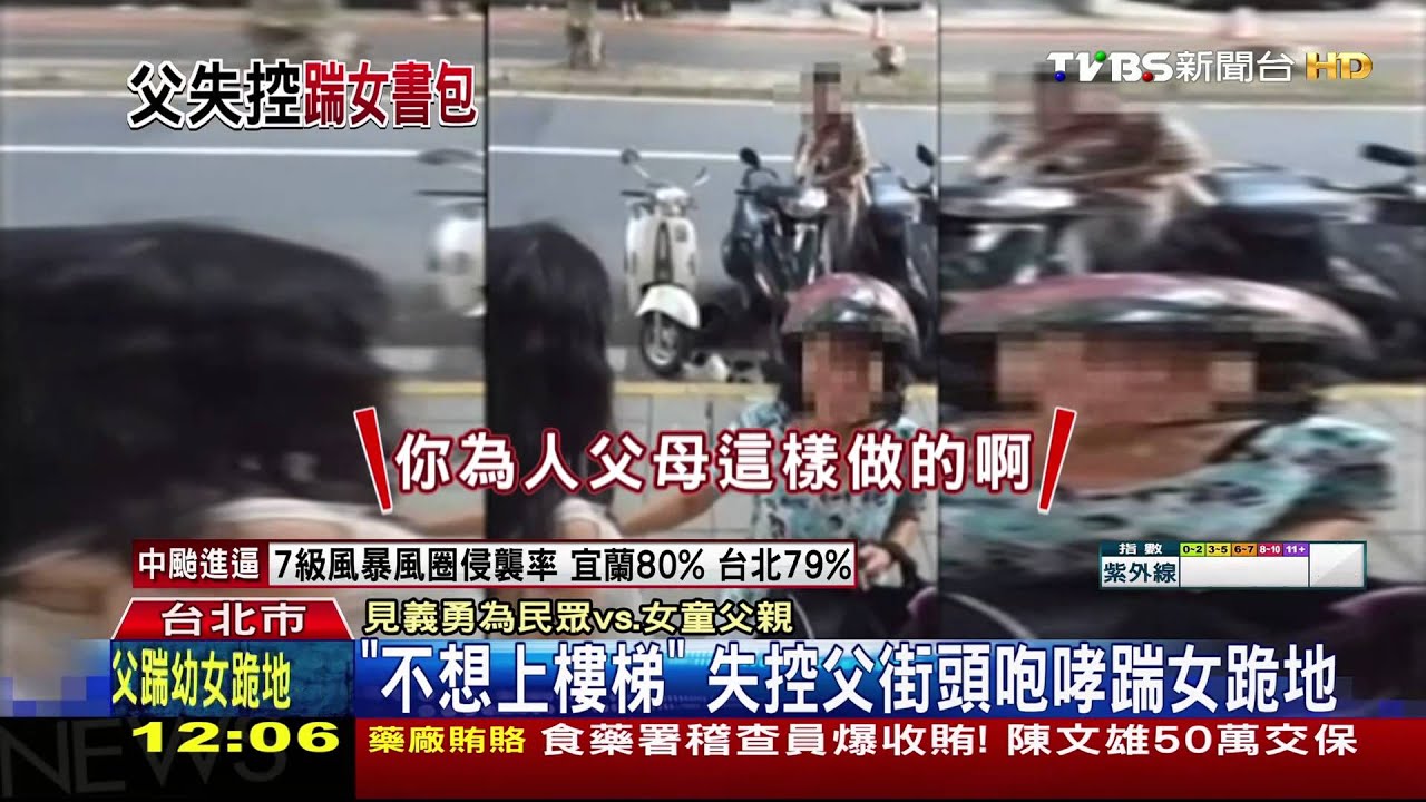 「不想上樓梯」 失控父街頭咆哮踹女跪地