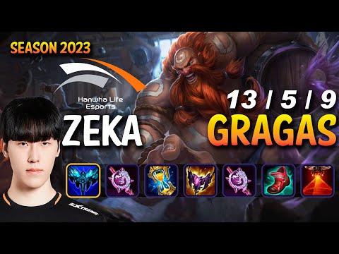 HLE Zeka GRAGAS vs GNAR Top - Patch 13.12 KR Ranked
