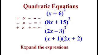 QUADRATIC EQUATIONS: HOW TO EXPAND QUADRATIC EXPRESSIONS kcse 2023 math