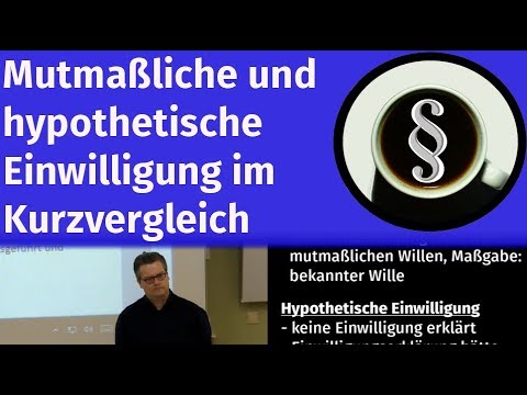 Mutmaßliche und hypothetische Einwilligung im Kurzvergleich