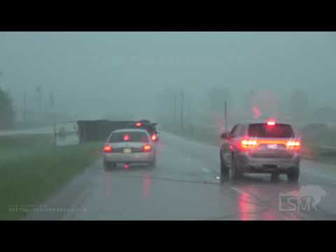 4-12-2020 Near Macon, MS Tornado - Semi Flipped - Mobile Home Destroyed