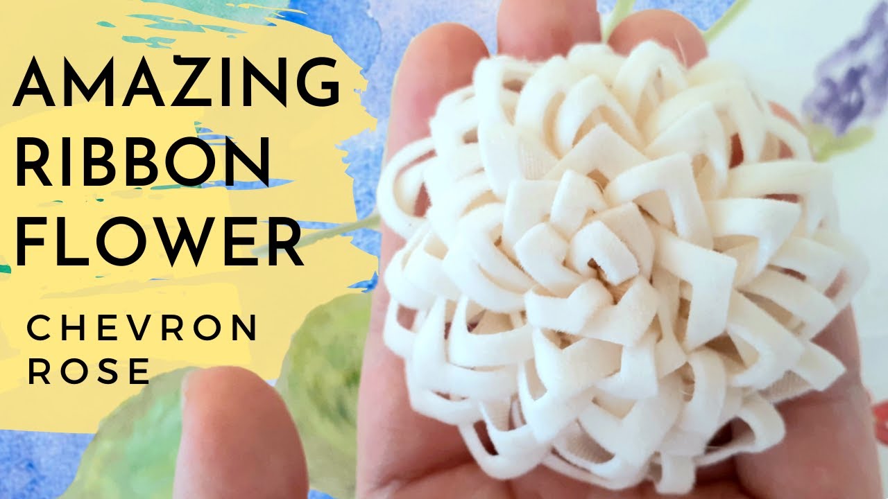 Ribbon Flower Tutorial: Chevron Rose [EASY NO SEW DIY]