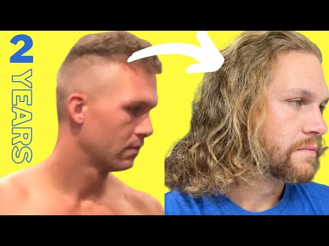 2 Years Men's Hair Growth Time Lapse (Curly Blonde Hair)
