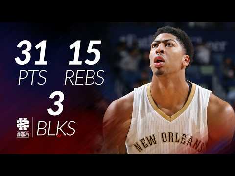 Anthony Davis 31 pts 15 rebs 3 blks vs Mavericks 14/15 season