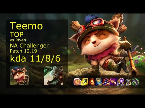 Rank 4 NA Teemo Top: Teemo vs Riven
