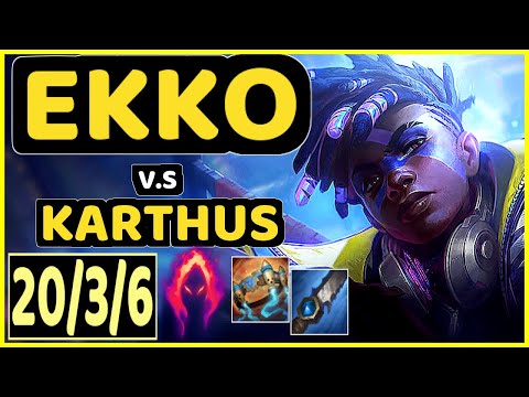NATALIE (EKKO) vs KARTHUS - QUADRAKILL 20/3/6 KDA JUNGLE GAMEPLAY - KR Ranked GRANDMASTER