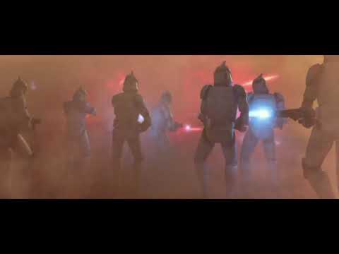 The Battle of Geonosis but it has the Klendathu drop theme poorly edited over it.