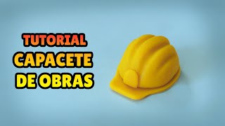 🔴 FAÇA um CAPACETE DE OBRA Miniatura - Tutorial Fácil Biscuit, Pasta Americana, Clay Plastilina DIY