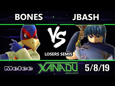 S@X 301 SSBM - Bones (Falco) Vs. JBash (Marth) - Smash Melee Losers Semis