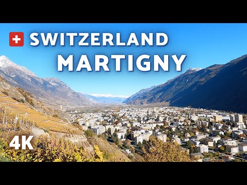 [4K] MARTIGNY in AUTUMN | SWITZERLAND