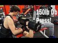 Strongest 16 Year Old EVER! 150LB DUMBELL Press (Incredible)