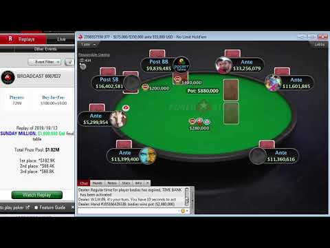 Replay | "giant_santos" win Final table PokerStars $109 SUNDAY MILLION, $1M Gtd on Oct 13, 2019