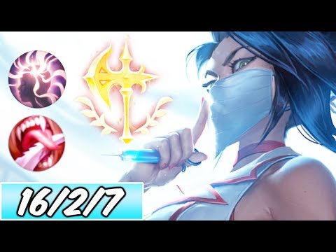 INSANE HEALING CONQUEROR NURSE AKALI MID FULL AP BURST | Build & Runes | League of Legends | S10