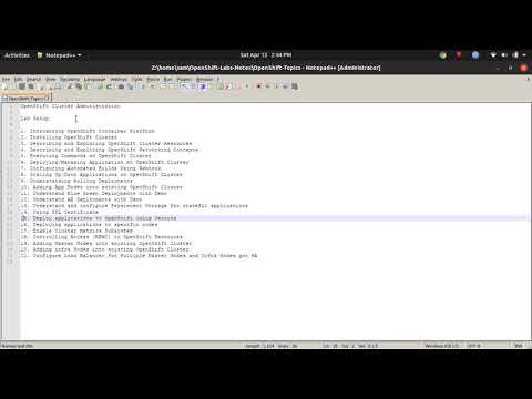 1 Openshift Cluster Topics