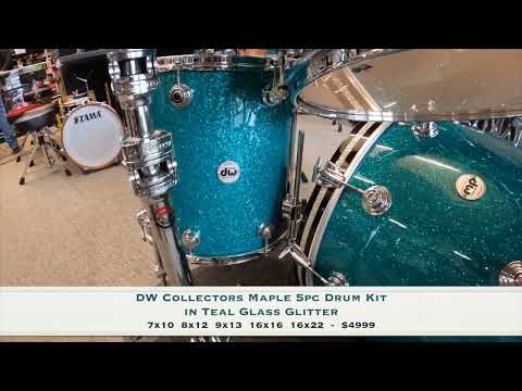 DW Collector's Maple 5pc Drum Kit in Teal Glass Glitter