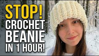 🧶 SUPER EASY Crochet Beanie! Step by Step Tutorial
