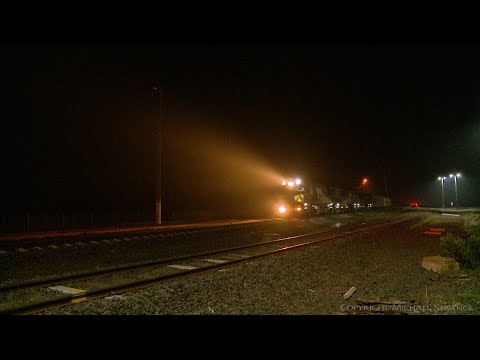 SCT 2MP9 Freight Train On A Foggy Night - PoathTV Australian Railways Transport