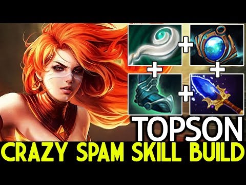 TOPSON [Lina] Crazy Spam Pure Damage Instant Kill Build Cancer Game 7.22 Dota 2