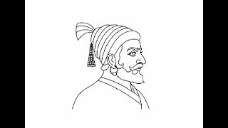 How Kids can draw easy shivaji maharaj face drawin