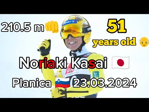 Noriaki Kasai 🇯🇵 210.5 m / Team Competition Planica 🇸🇮 23.03.2024 (last jump of the season)