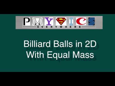 Billiard Balls with Equal Mass Collision in 2D (Conservation of Momentum)
