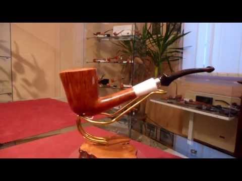 Pipa in radica billiard rusticata natural - www.paronellipipe.it