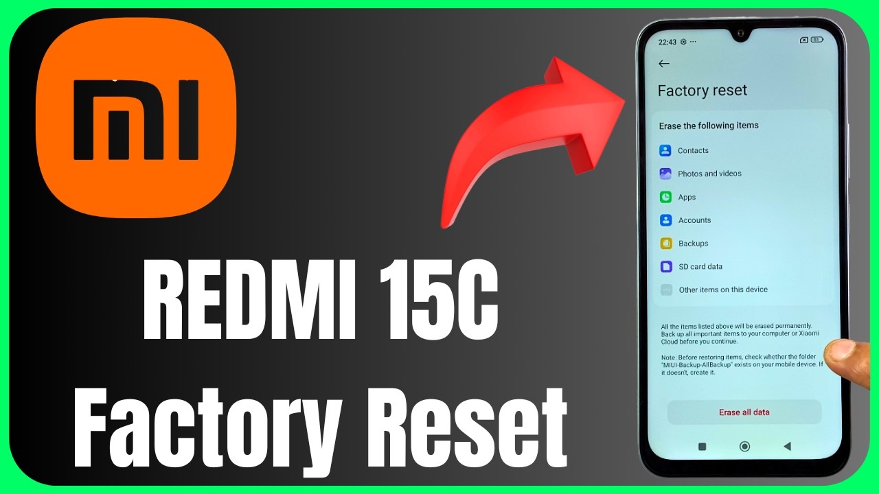 🔄 Factory Reset Redmi 15C | Erase All Data Safely 📱⚠️